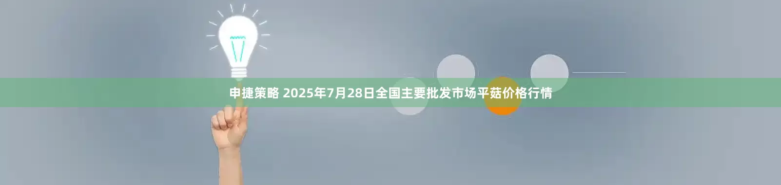 申捷策略 2025年7月28日全国主要批发市场平菇价格行情
